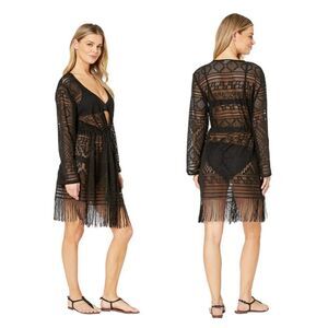 𝅺dotti Fringed Kimono Coverup